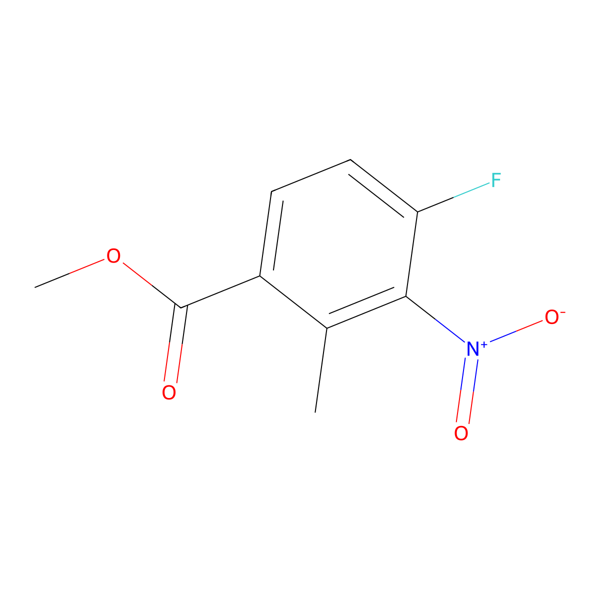 Methyl 4-fluoro-2-methyl-3-nitrobenzoate molecular structure, CAS 1079991-69-7