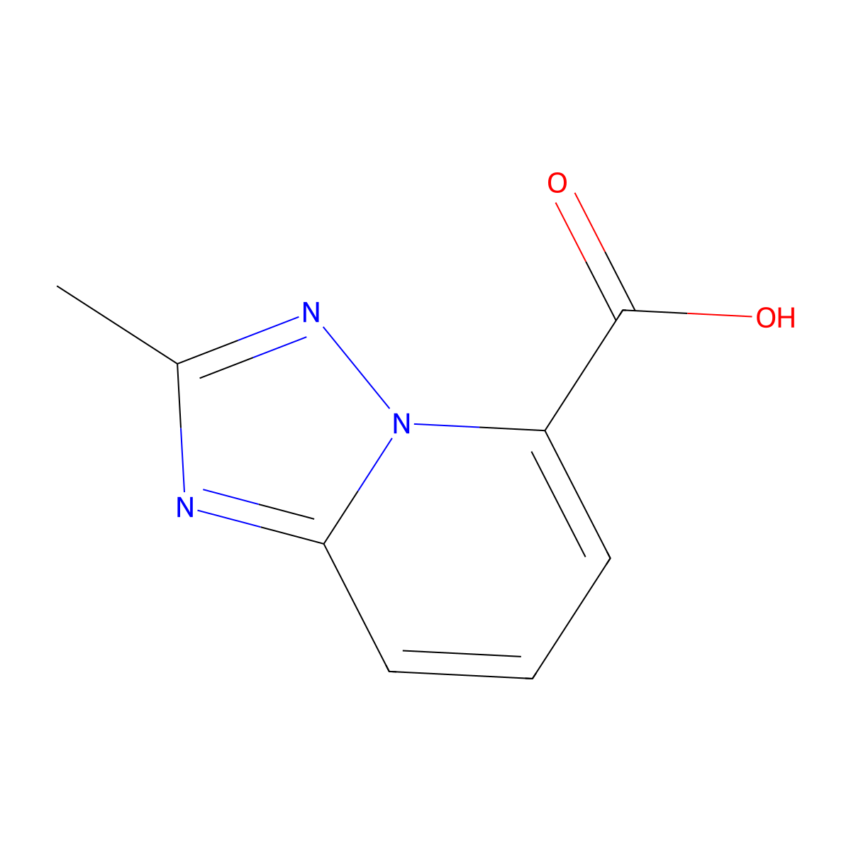 2-Methyl-(1,2,4)triazolo(1,5-a)pyridine-5-carboxylic acid molecular structure, CAS 1079991-74-4