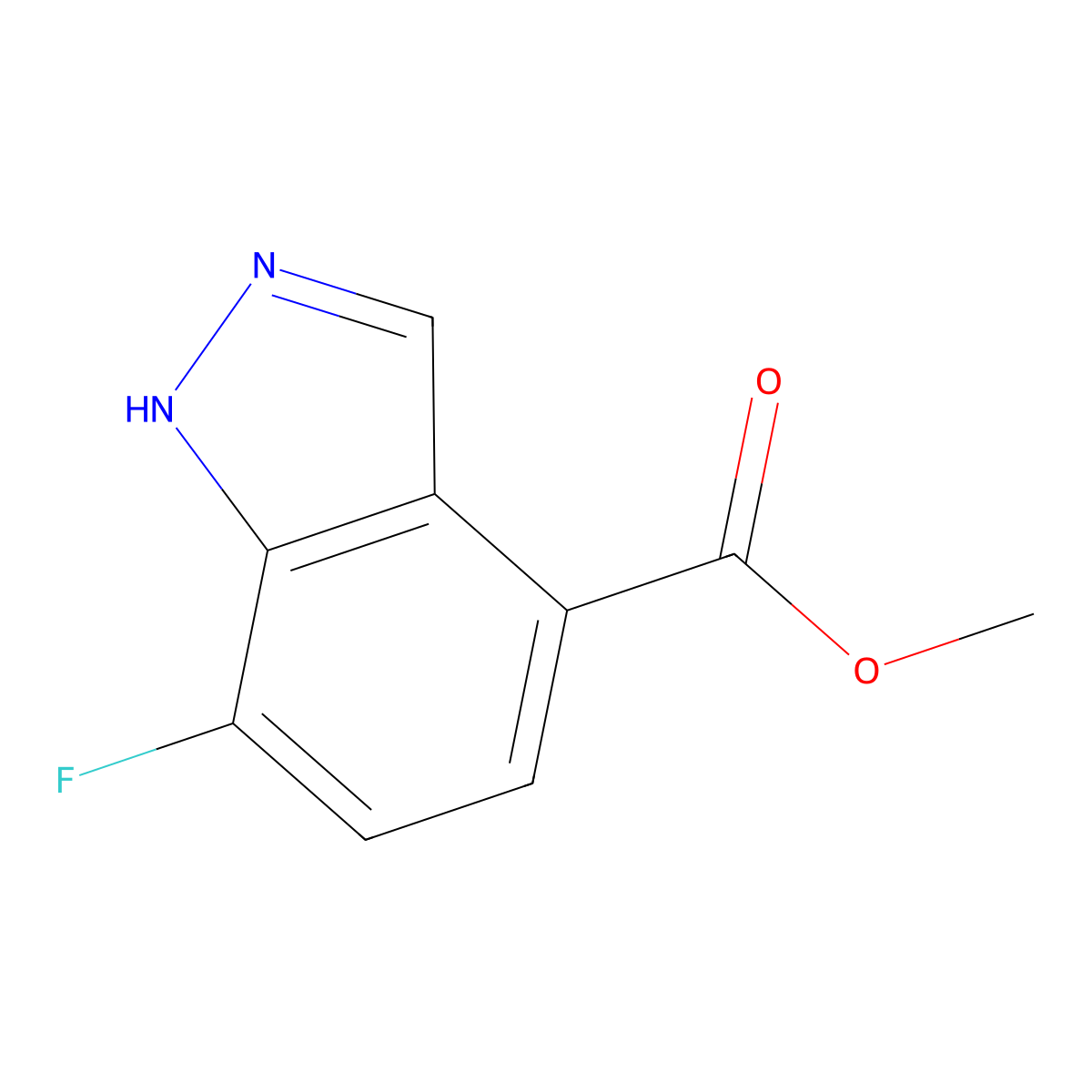 Methyl 7-fluoro-1H-indazole-4-carboxylate molecular structure, CAS 1079993-19-3