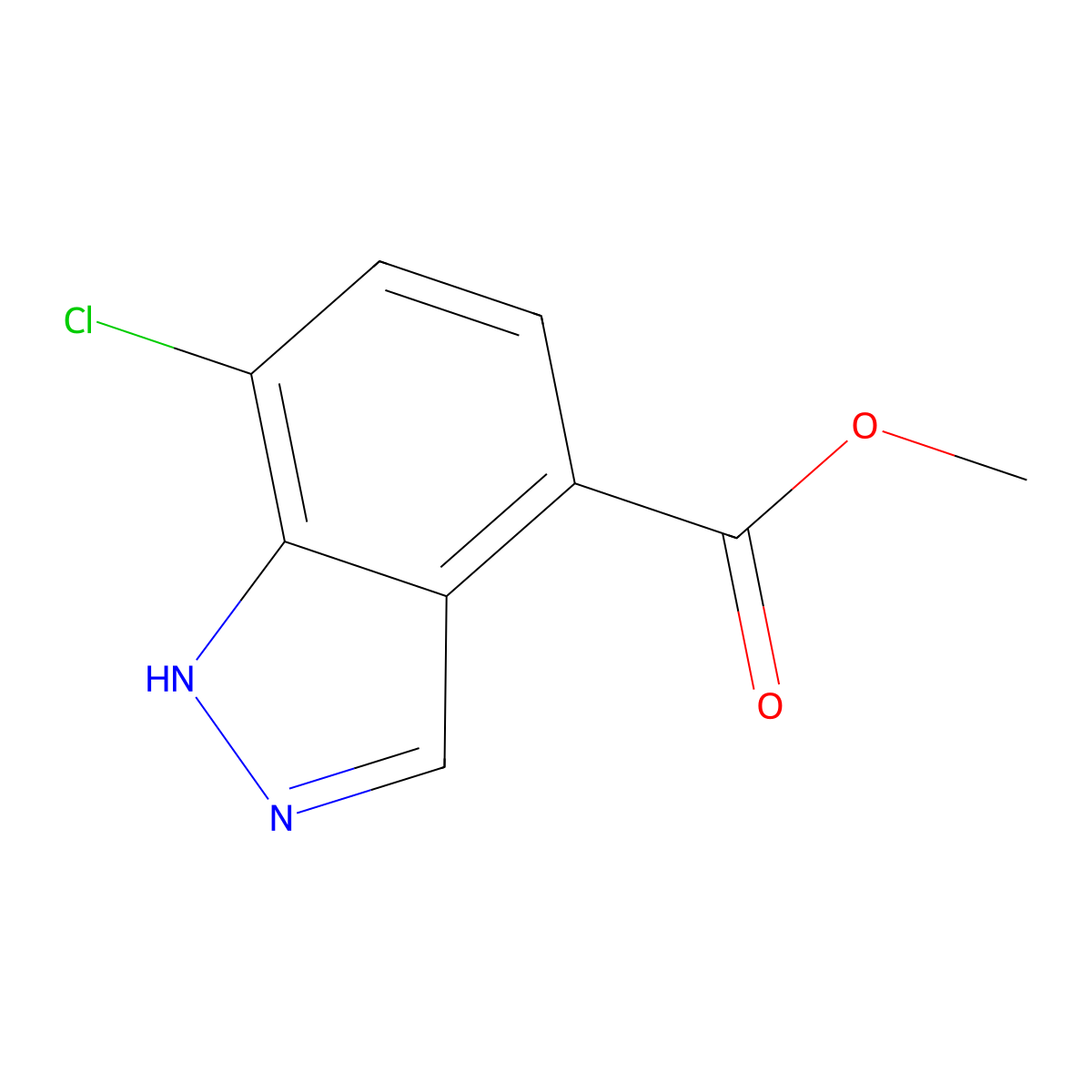 methyl 7-chloro-1H-indazole-4-carboxylate molecular structure, CAS 1079993-27-3