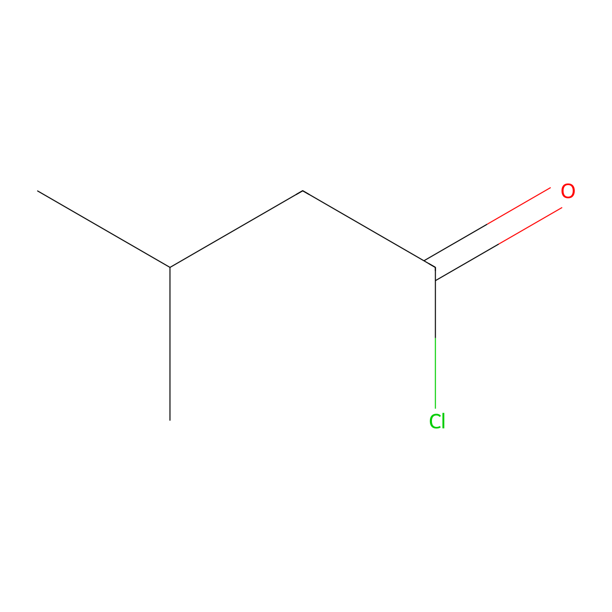 Isovaleryl chloride molecular structure, CAS 108-12-3
