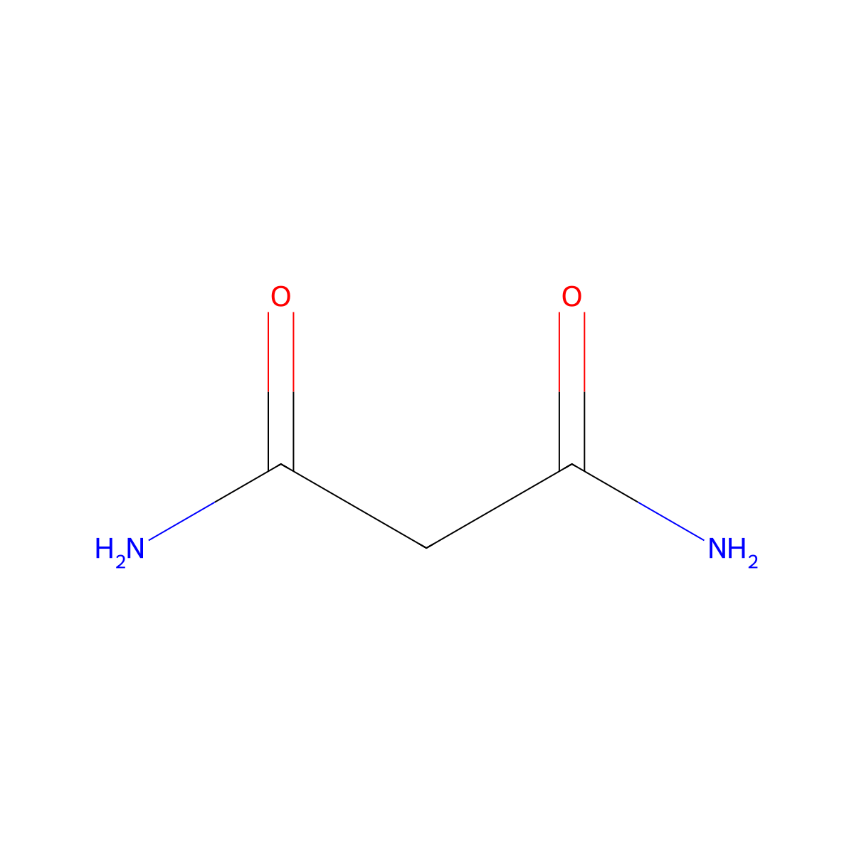 Malonamide molecular structure, CAS 108-13-4