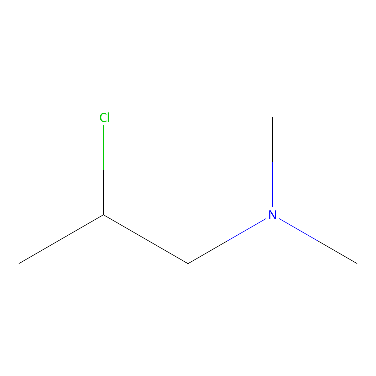 2-Chloropropyldimethylamine molecular structure, CAS 108-14-5