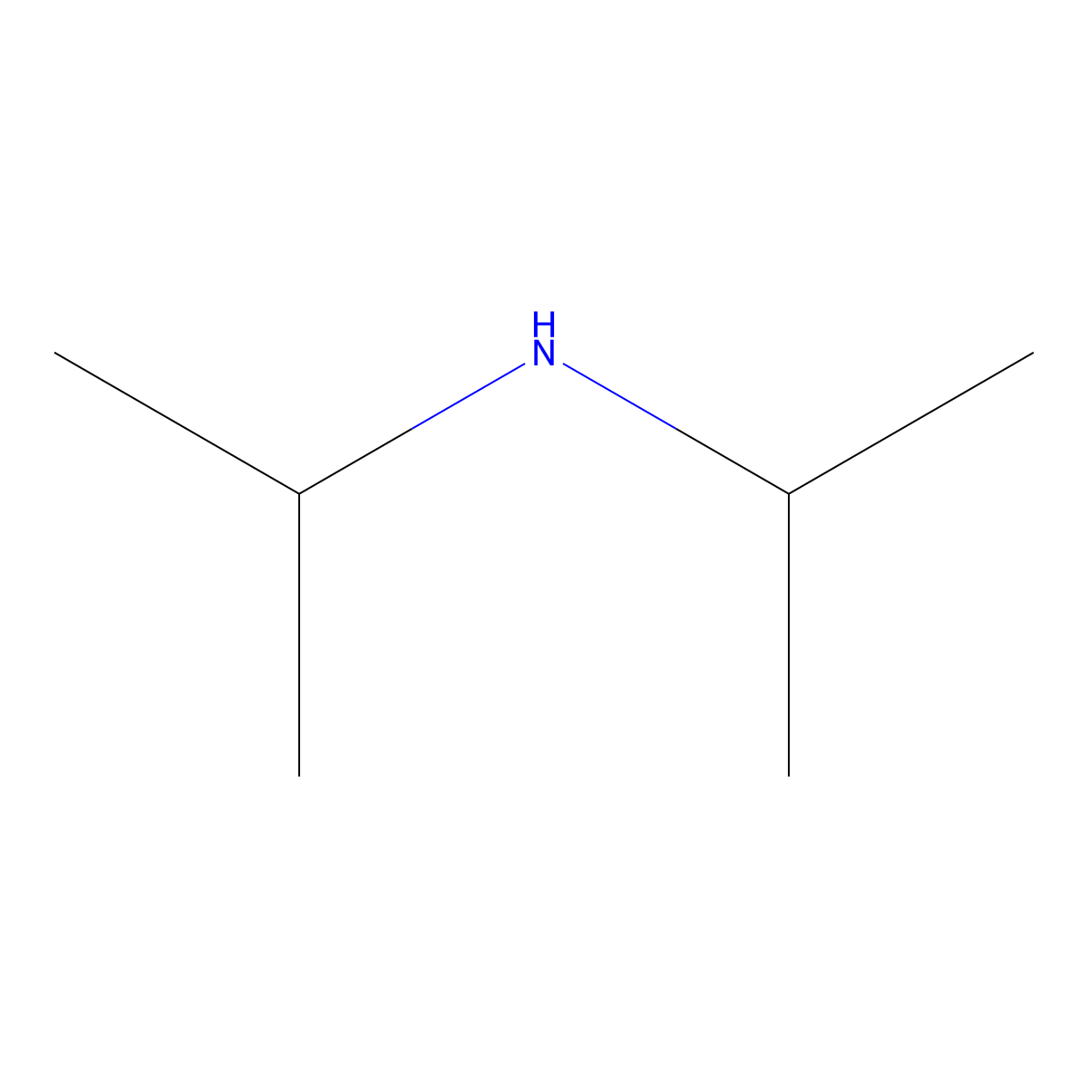 Diisopropylamine molecular structure, CAS 108-18-9