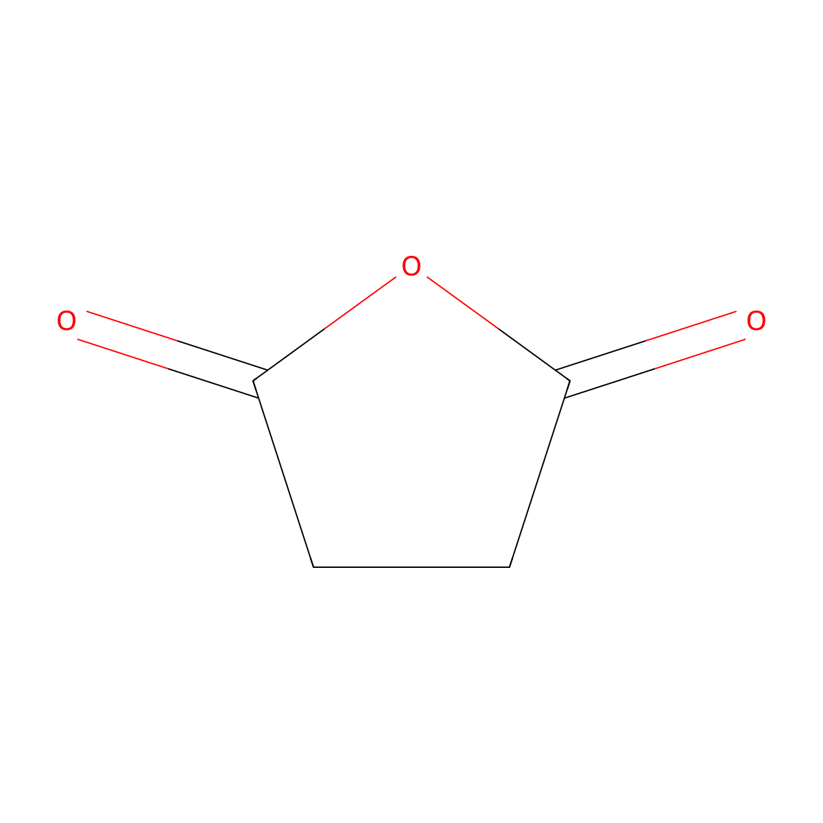 Succinic anhydride molecular structure, CAS 108-30-5