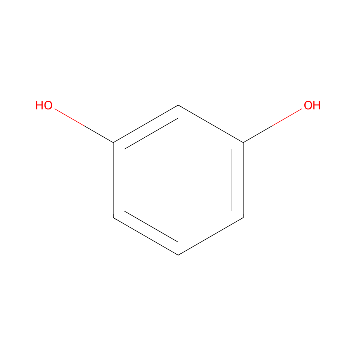 Resorcinol molecular structure, CAS 108-46-3