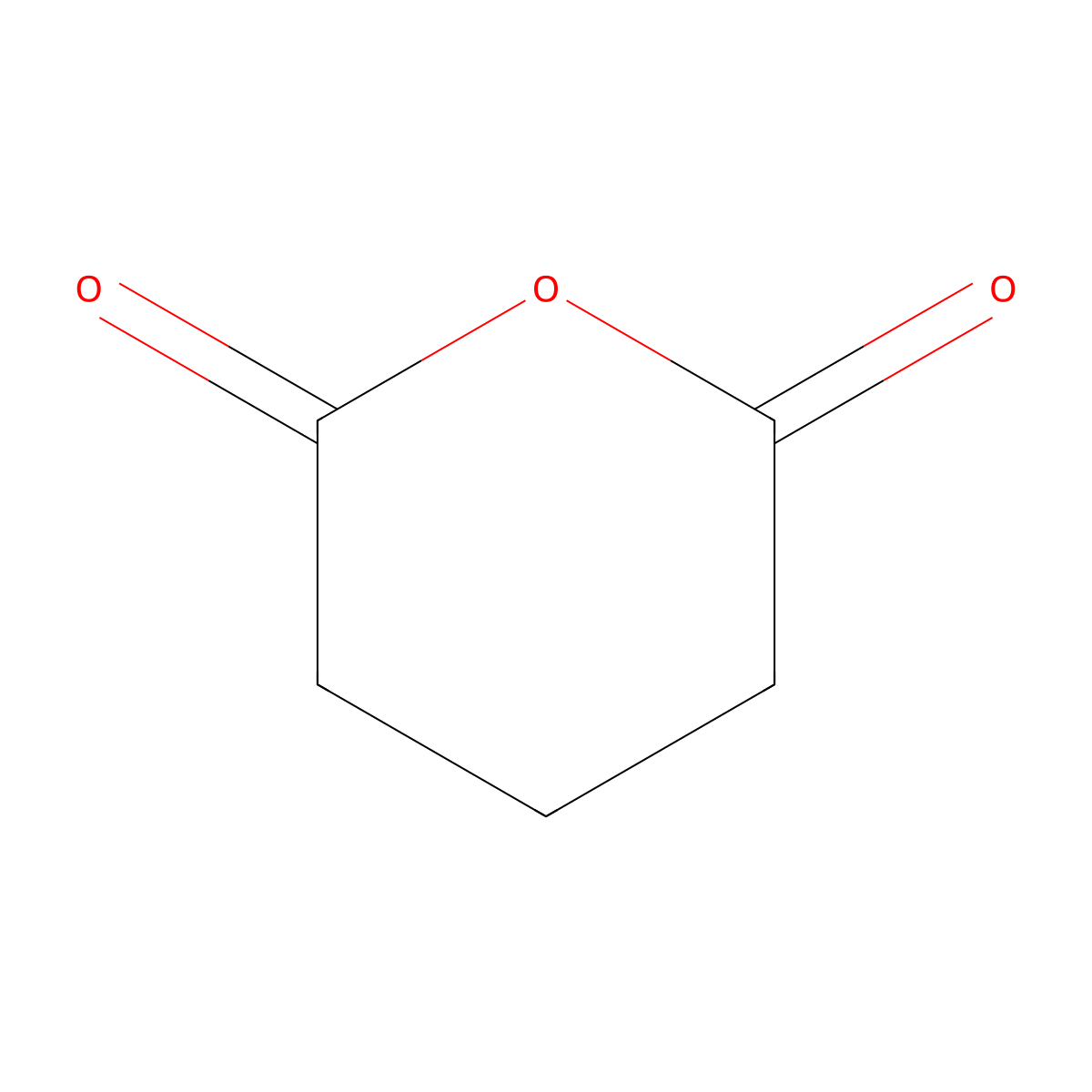 Glutaric anhydride molecular structure, CAS 108-55-4