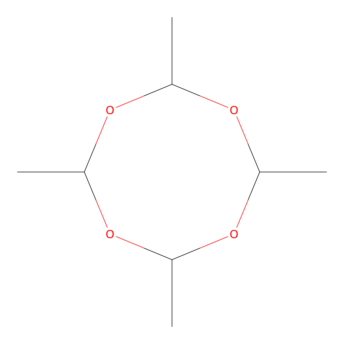 Metaldehyde molecular structure, CAS 108-62-3