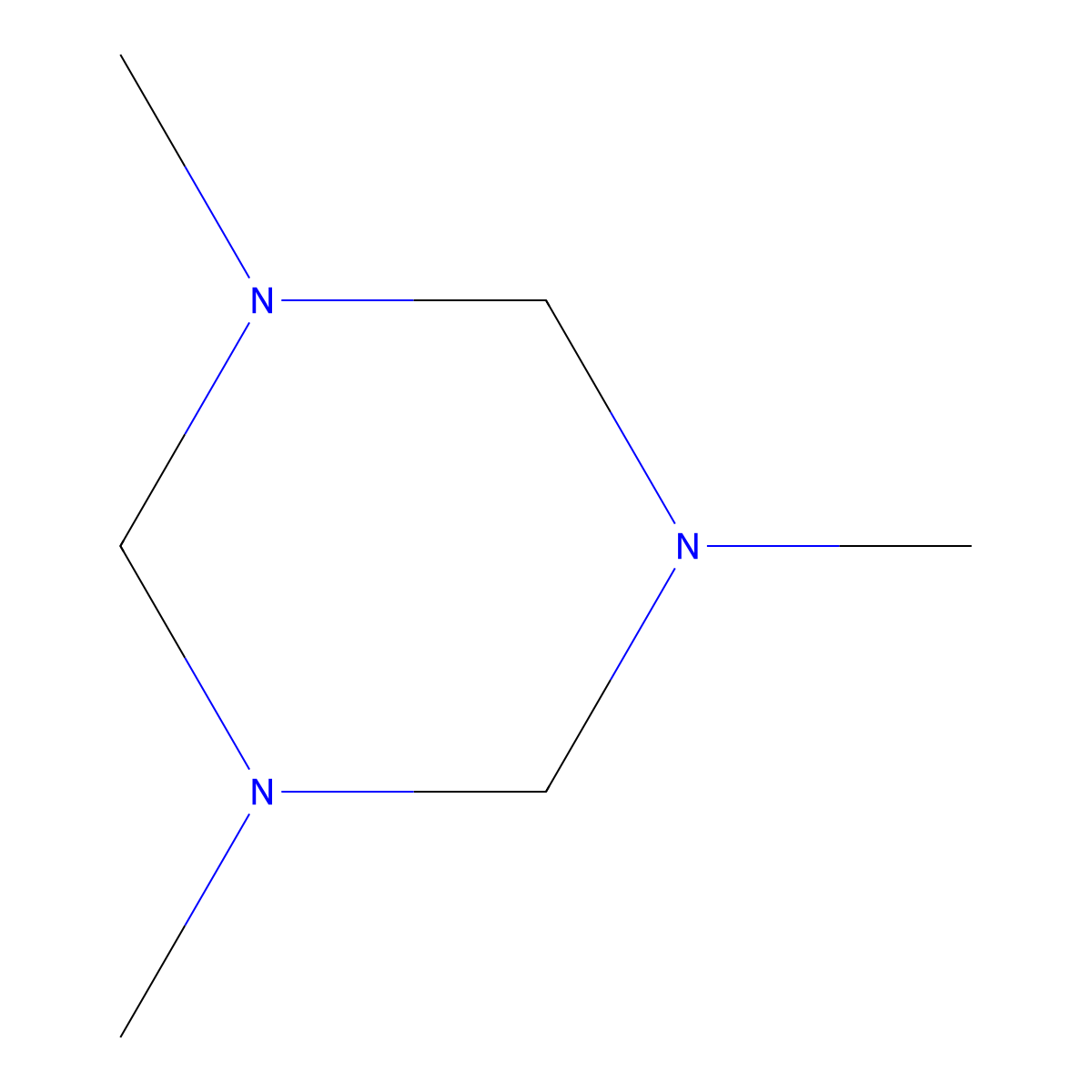 1,3,5-Trimethyl-1,3,5-triazacyclohexane molecular structure, CAS 108-74-7