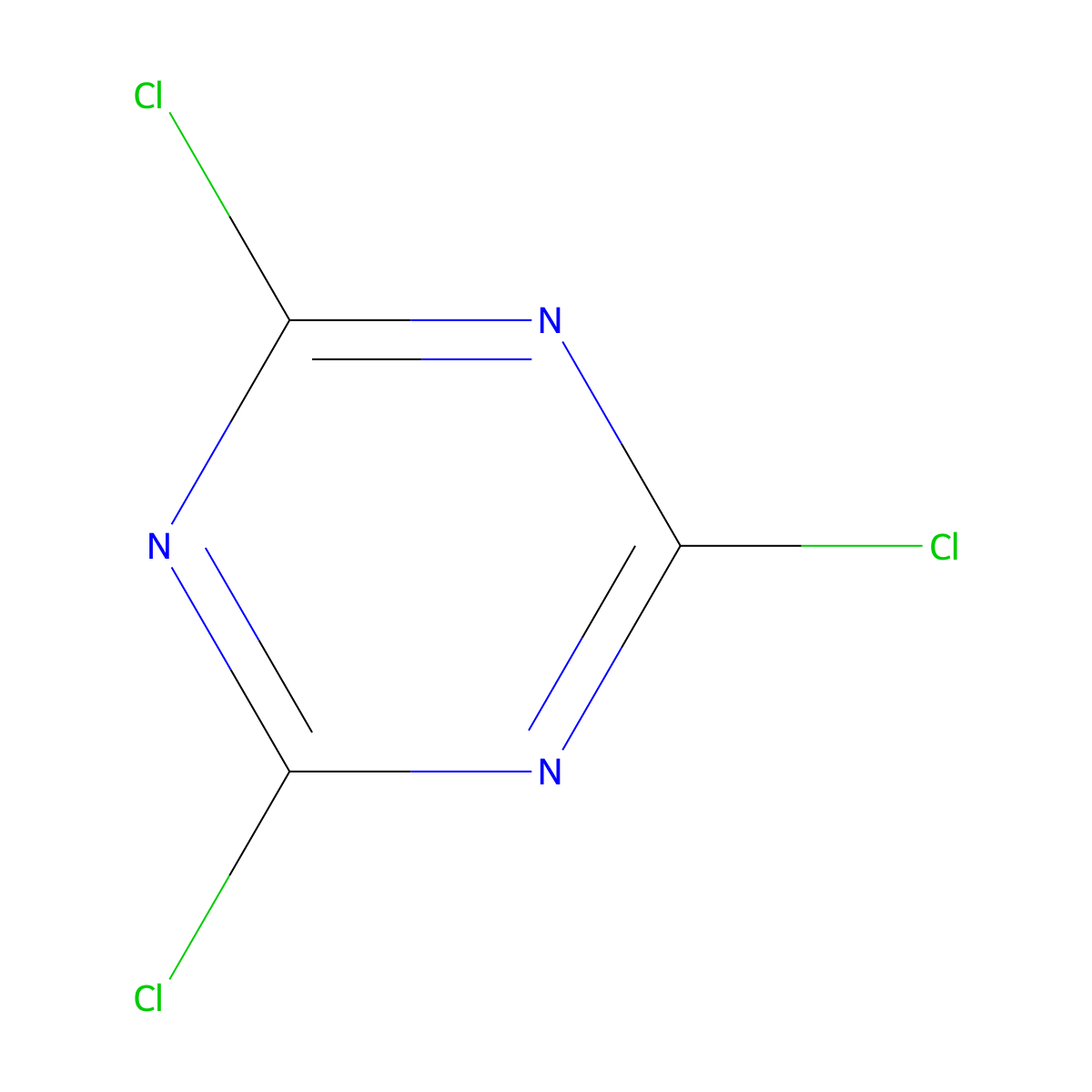 Cyanuric chloride molecular structure, CAS 108-77-0