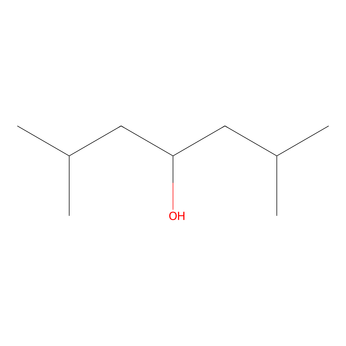 2,6-Dimethyl-4-heptanol molecular structure, CAS 108-82-7
