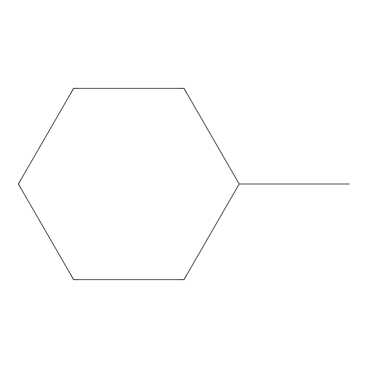 Methylcyclohexane molecular structure, CAS 108-87-2