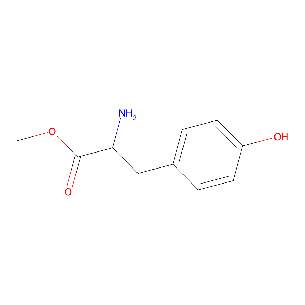 Tyrosine Methyl Ester molecular structure, CAS 1080-06-4