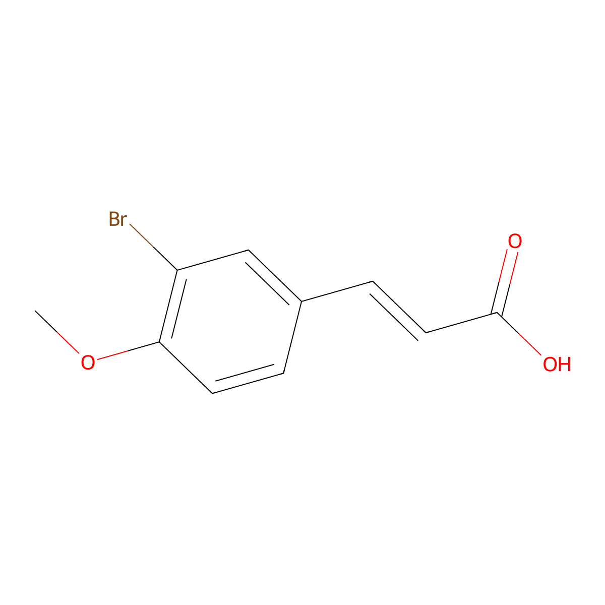 3-(3-Bromo-4-methoxyphenyl)-2-propenoic acid molecular structure, CAS 1080-07-5