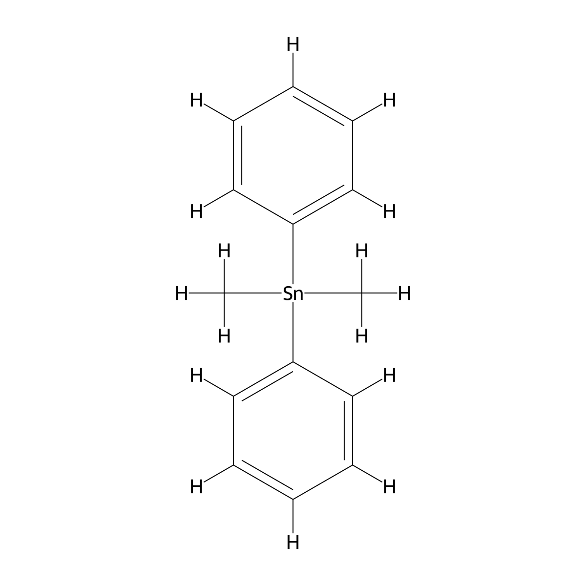 Dimethyldiphenyltin molecular structure, CAS 1080-43-9