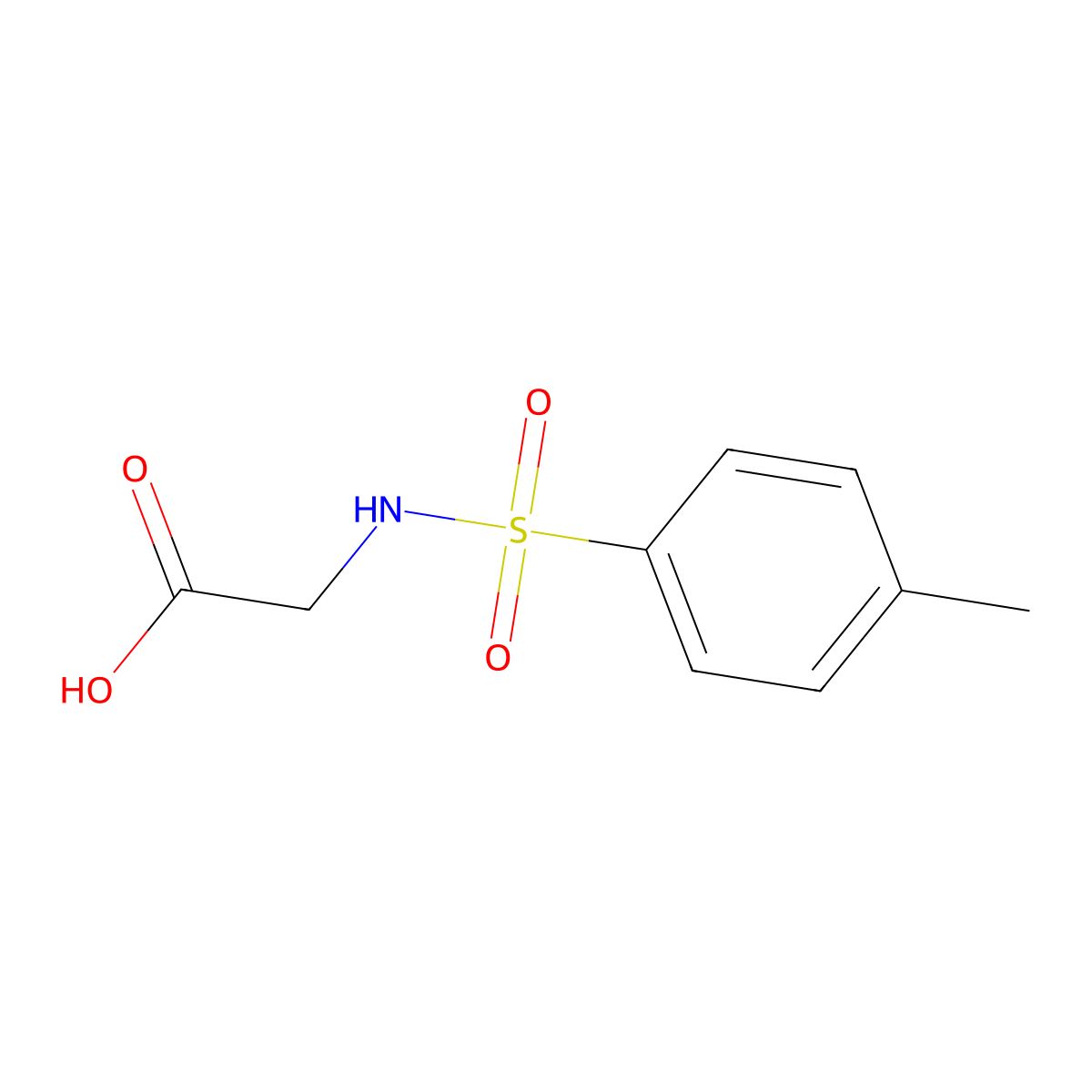 N-((4-Methylphenyl)sulfonyl)glycine molecular structure, CAS 1080-44-0