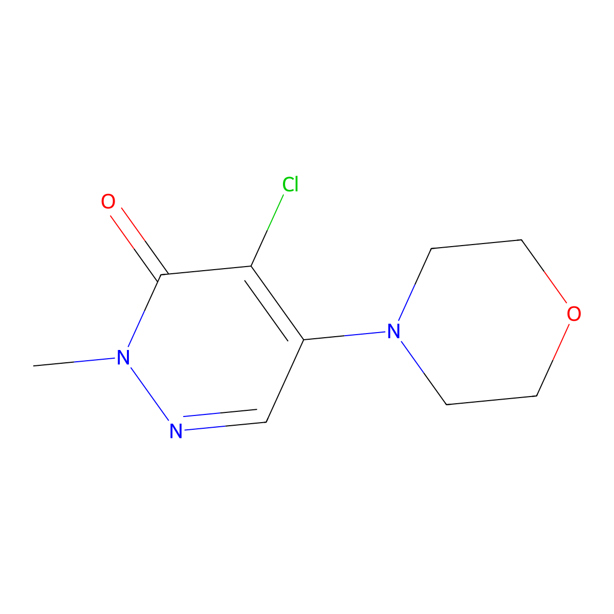 3(2H)-Pyridazinone, 4-chloro-2-methyl-5-morpholino- molecular structure, CAS 1080-85-9