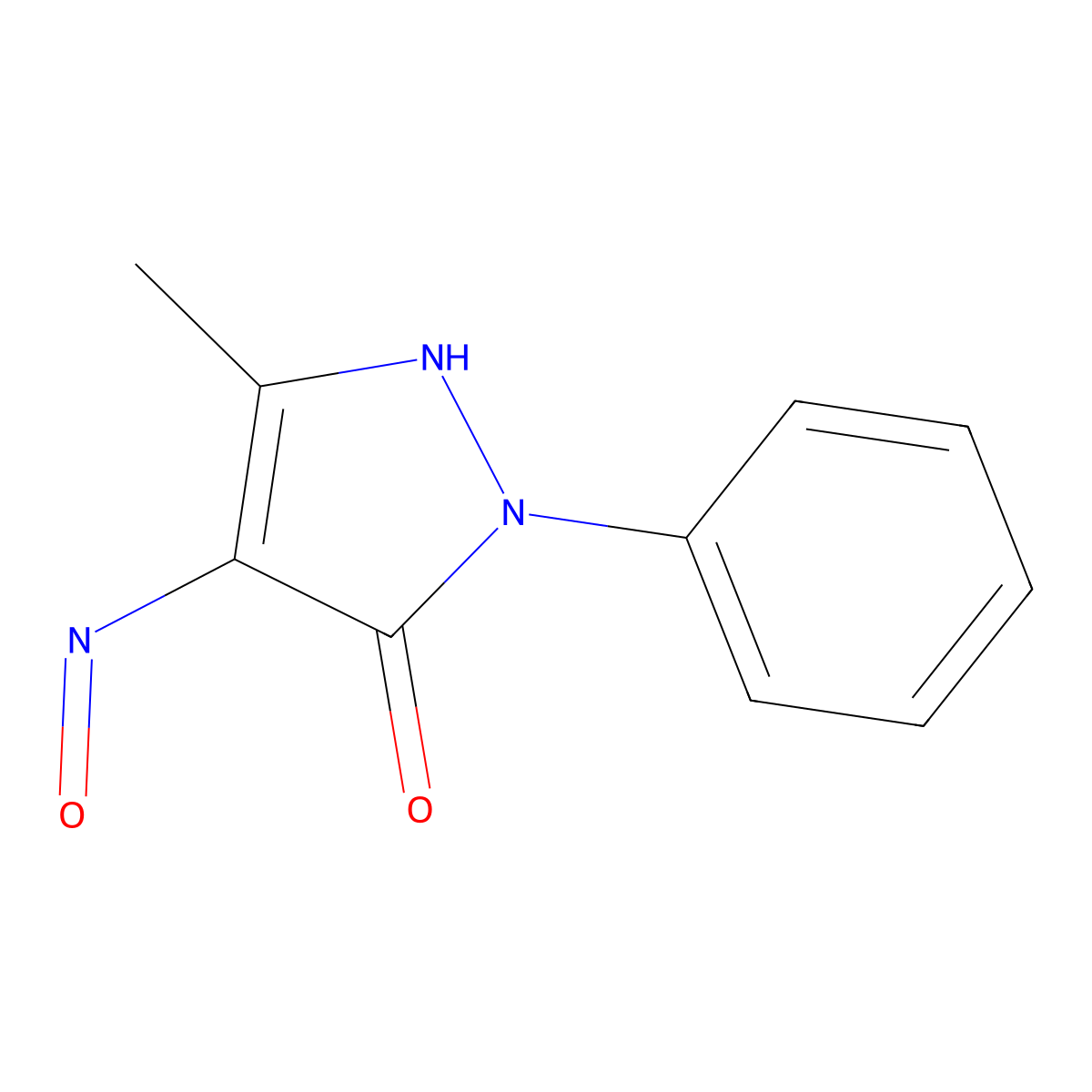 5-Methyl-2-phenyl-2H-pyrazole-3,4-dione 4-oxime molecular structure, CAS 1080-89-3