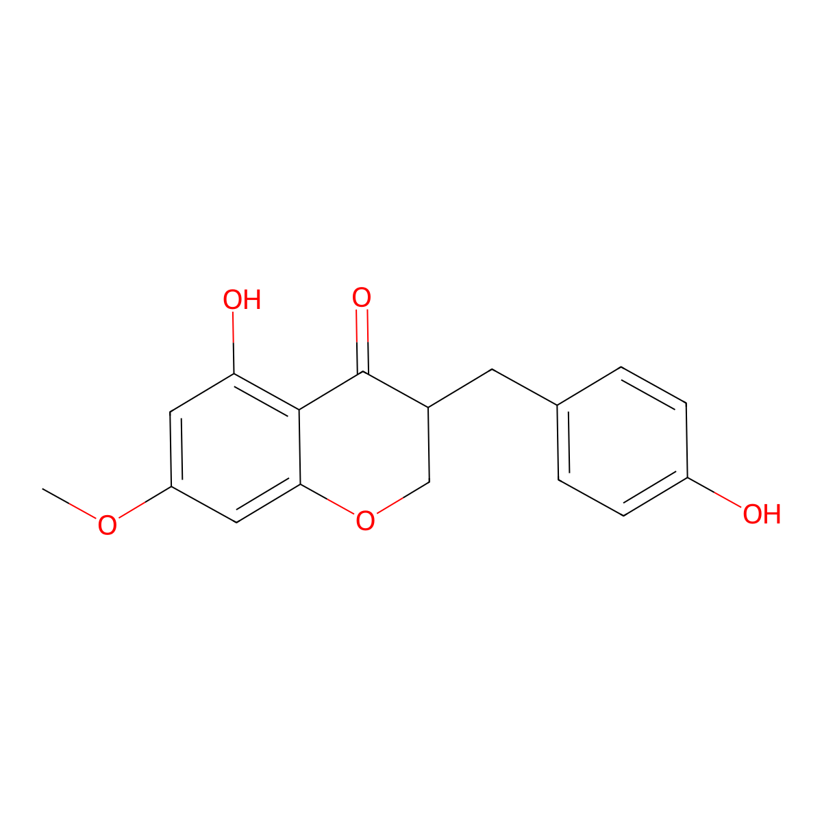 5-Hydroxy-3-(4-hydroxybenzyl)-7-methoxychroman-4-one molecular structure, CAS 108001-32-7