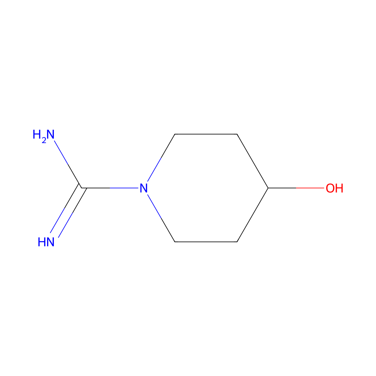 4-Hydroxypiperidine-1-carboximidamide molecular structure, CAS 108001-76-9