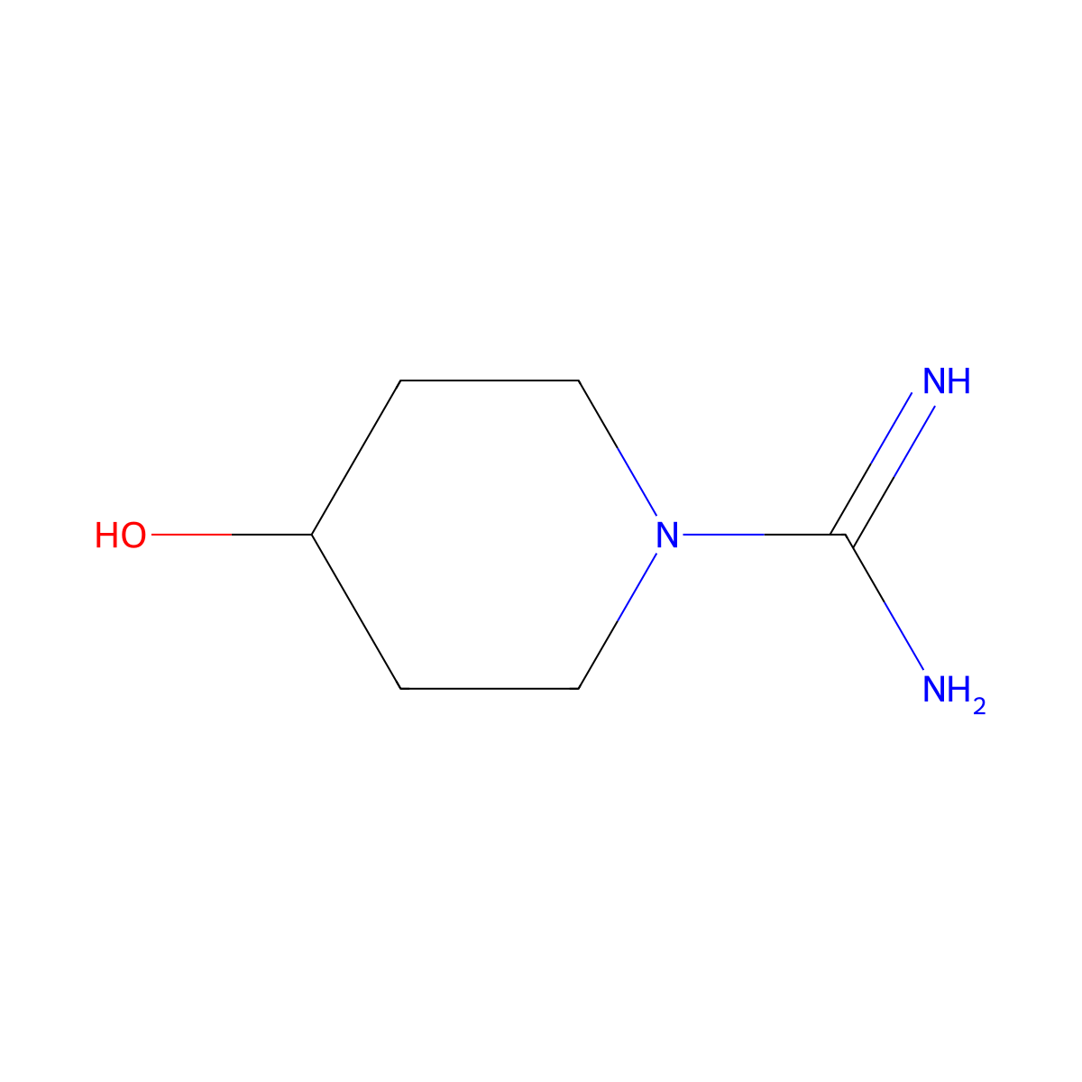 4-Hydroxypiperidine-1-carboximidamide molecular structure, CAS 108001-76-9