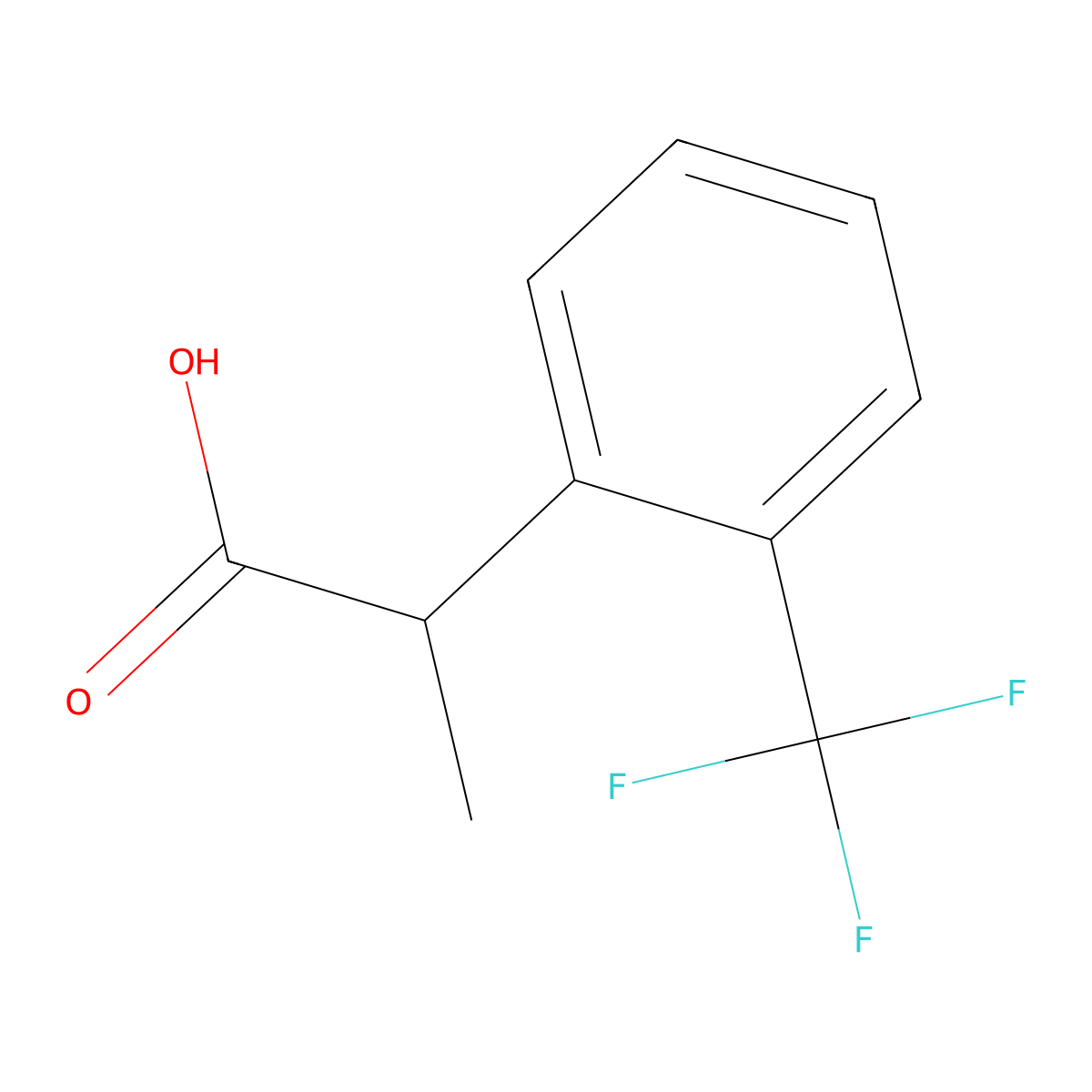 2-(2-(Trifluoromethyl)phenyl)propanoic acid molecular structure, CAS 1080023-02-4
