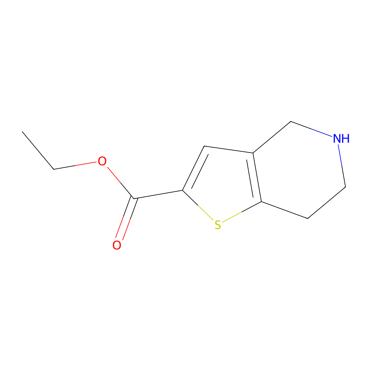 Ethyl 4,5,6,7-tetrahydrothieno[3,2-c]pyridine-2-carboxylate molecular structure, CAS 1080026-94-3