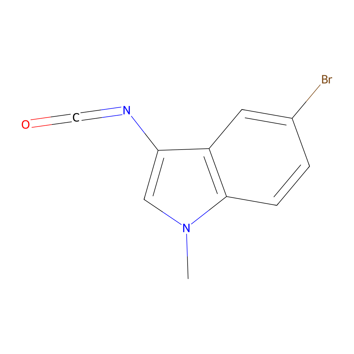 5-bromo-3-isocyanato-1-methyl-1H-indole molecular structure, CAS 1080028-71-2