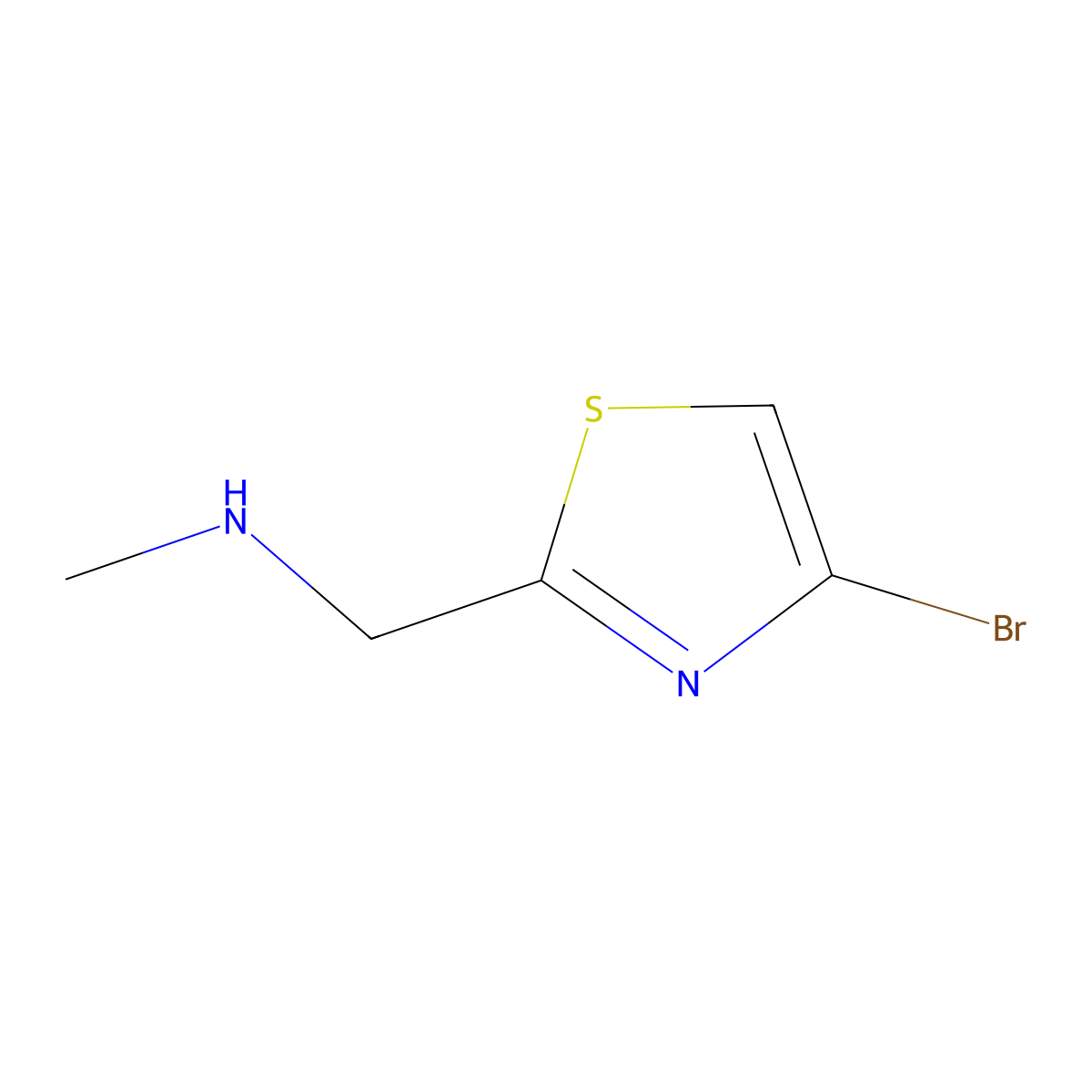 [(4-Bromo-1,3-thiazol-2-yl)methyl](methyl)amine molecular structure, CAS 1080028-72-3