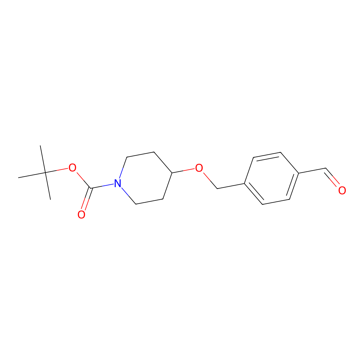 Tert-butyl 4-[(4-formylphenyl)methoxy]piperidine-1-carboxylate molecular structure, CAS 1080028-74-5