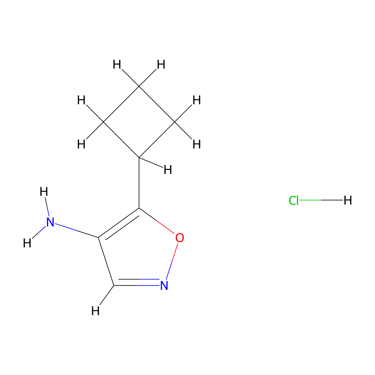 5-Cyclobutylisoxazol-4-amine hydrochloride molecular structure, CAS 1080059-86-4