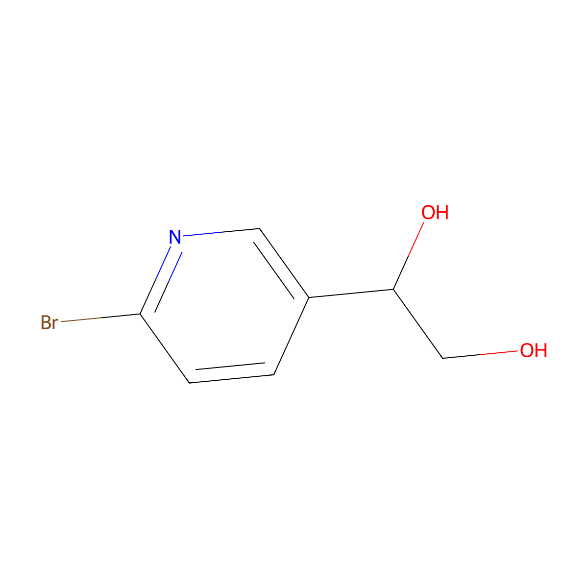 1-(6-Bromopyridin-3-yl)ethane-1,2-diol molecular structure, CAS 1080060-13-4