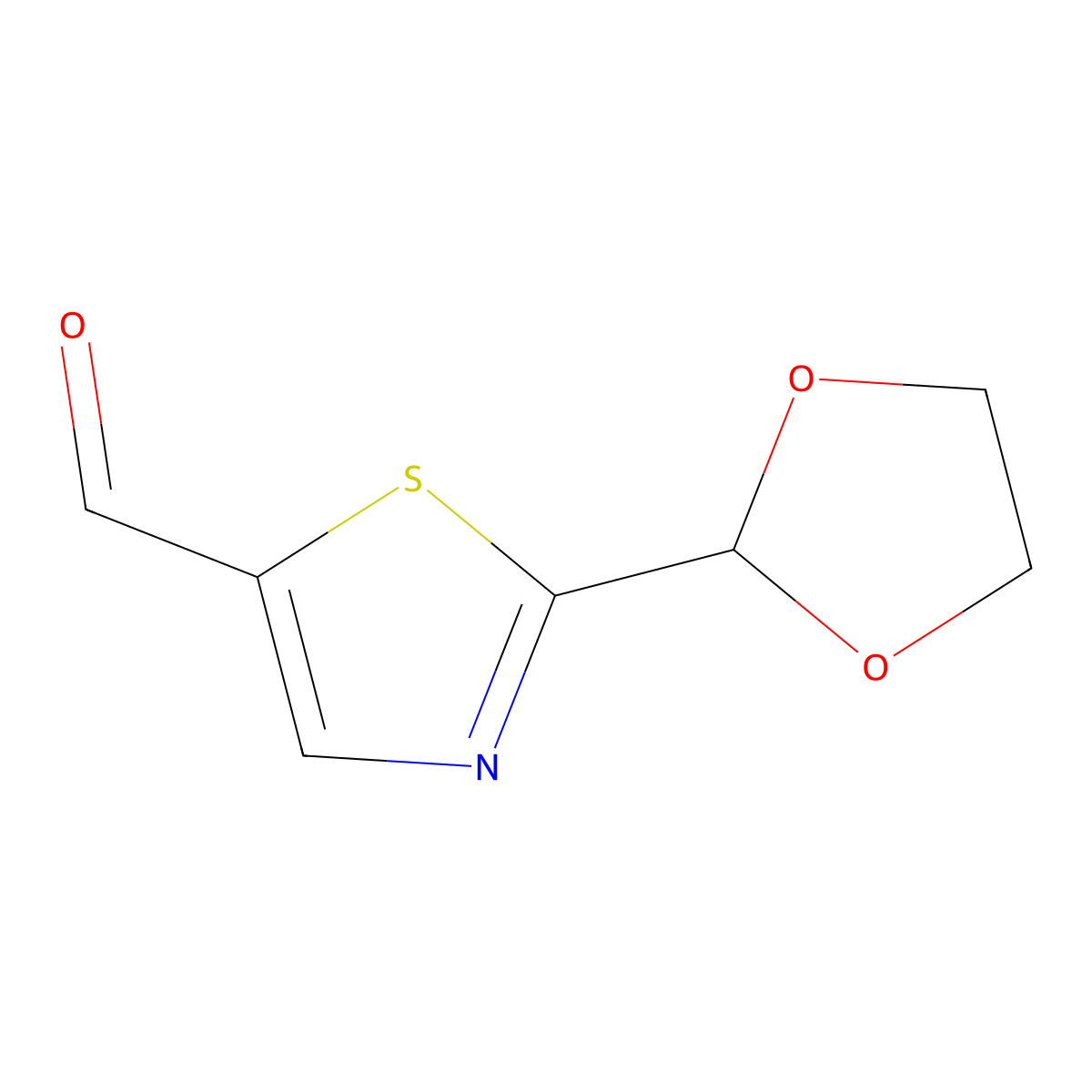 2-(1,3-Dioxolan-2-yl)-1,3-thiazole-5-carbaldehyde molecular structure, CAS 1080060-60-1