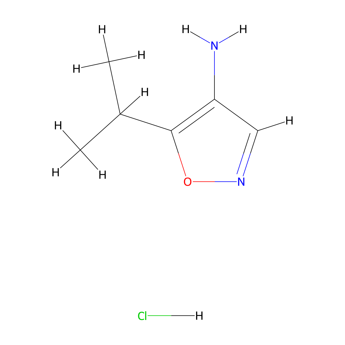 5-(Propan-2-yl)-1,2-oxazol-4-amine hydrochloride molecular structure, CAS 1080063-94-0