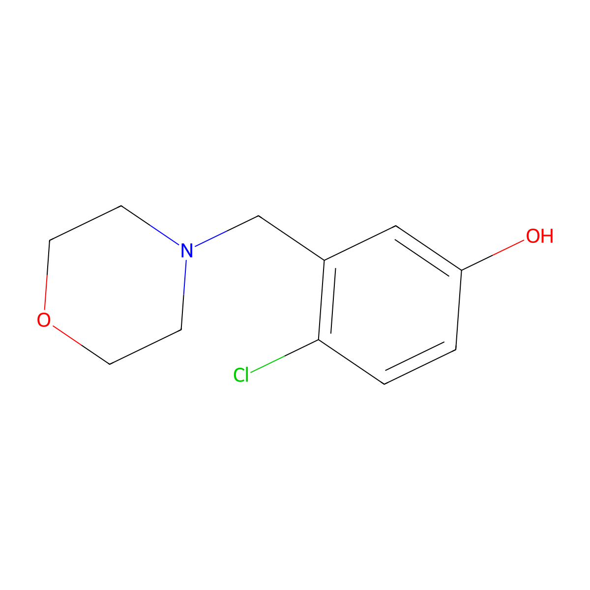 4-Chloro-3-(4-morpholinylmethyl)phenol molecular structure, CAS 108009-51-4