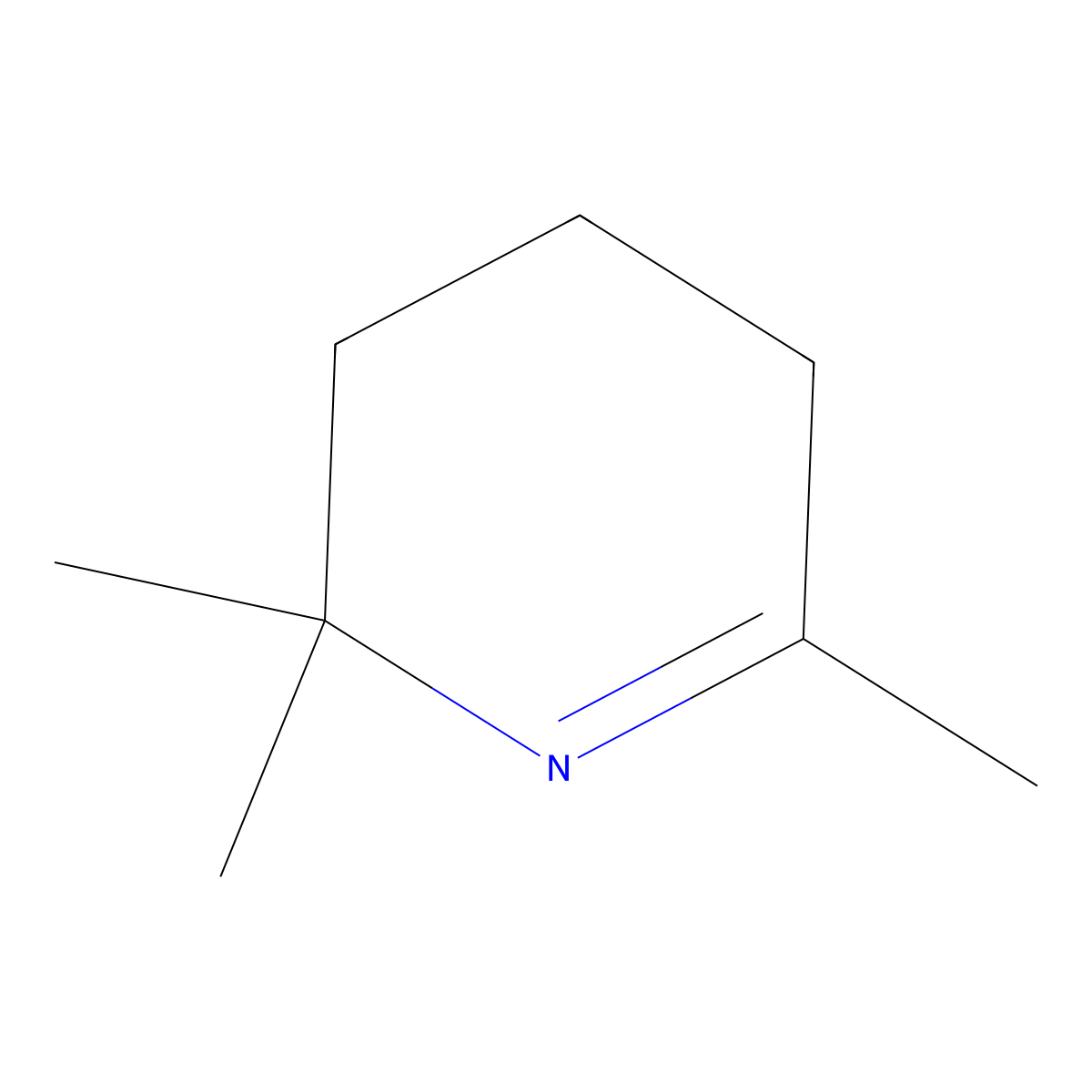 2,2,6-Trimethyl-2,3,4,5-tetrahydropyridine molecular structure, CAS 108011-04-7