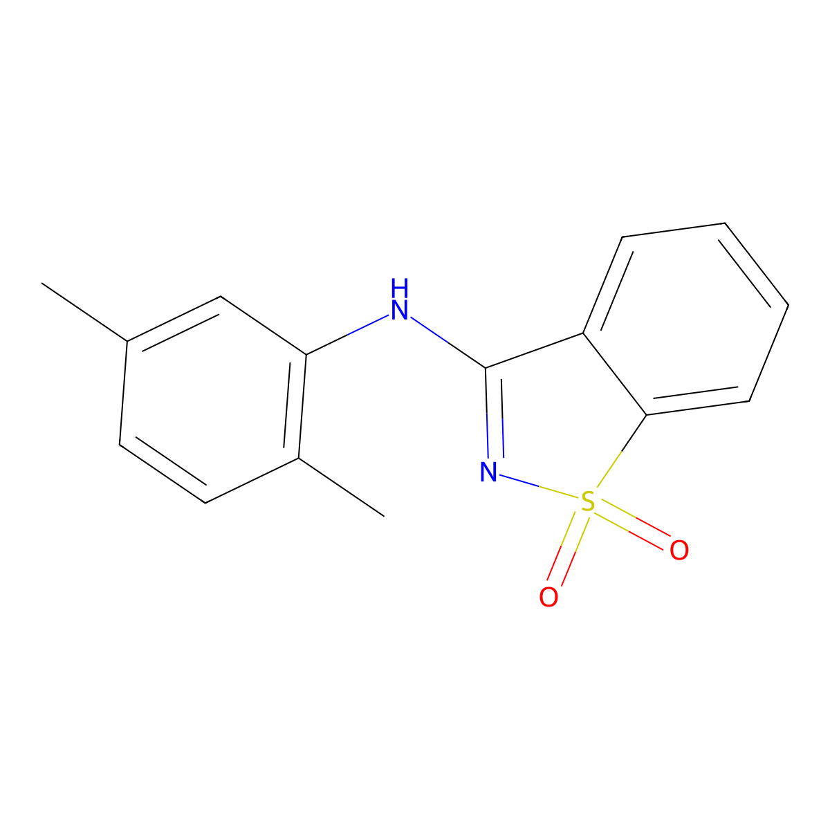N-(2,5-dimethylphenyl)-1,1-dioxo-1,2-benzothiazol-3-amine molecular structure, CAS 108012-50-6