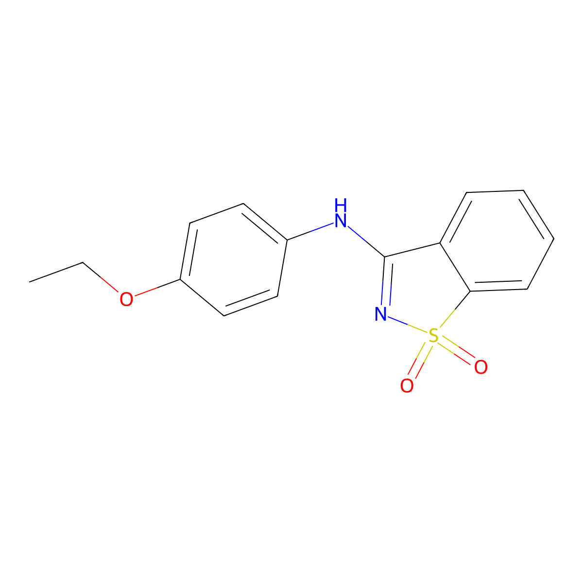 N-(4-ethoxyphenyl)-1,1-dioxo-1,2-benzothiazol-3-amine molecular structure, CAS 108012-56-2