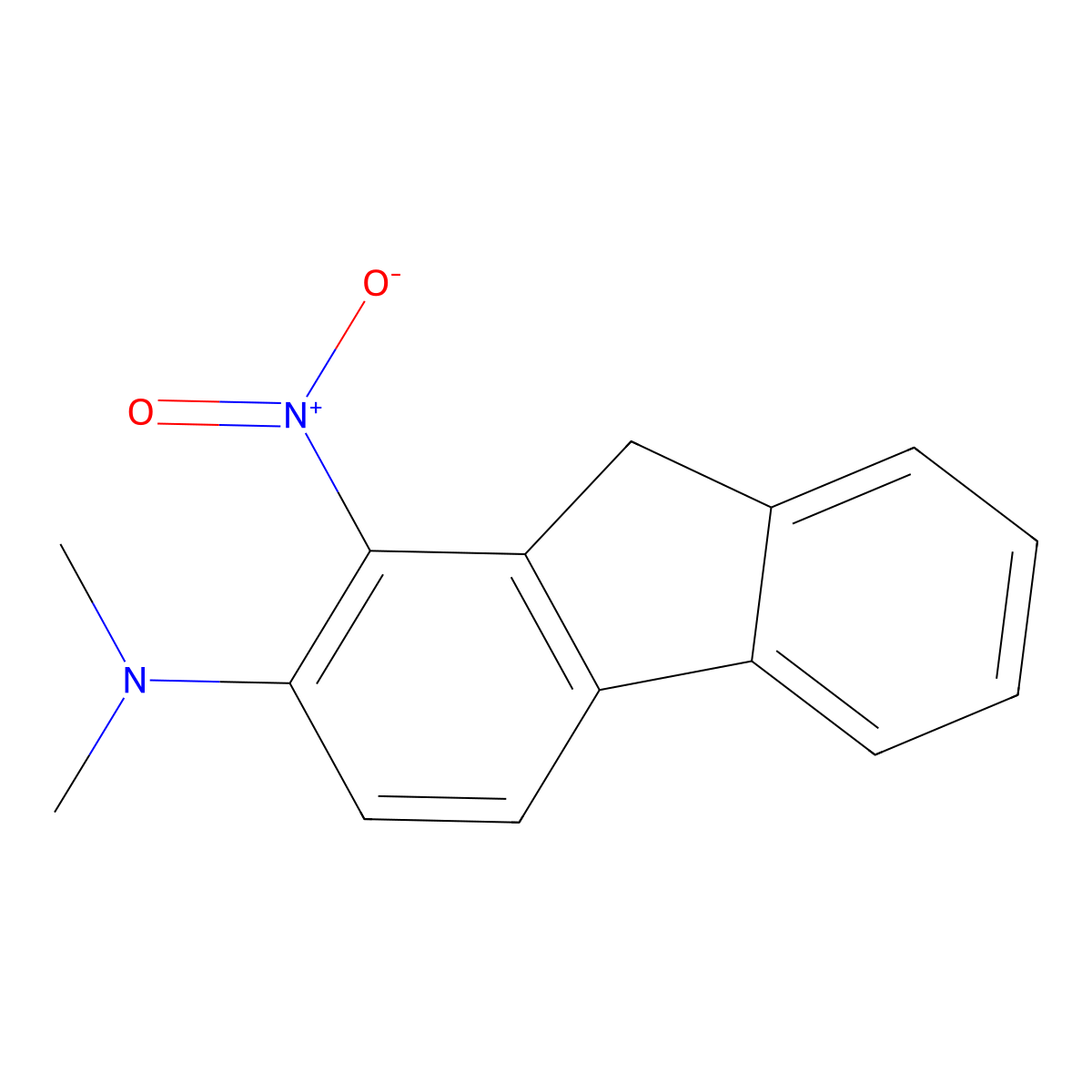 2-Dimethylamino-1-nitrofluorene molecular structure, CAS 108013-57-6