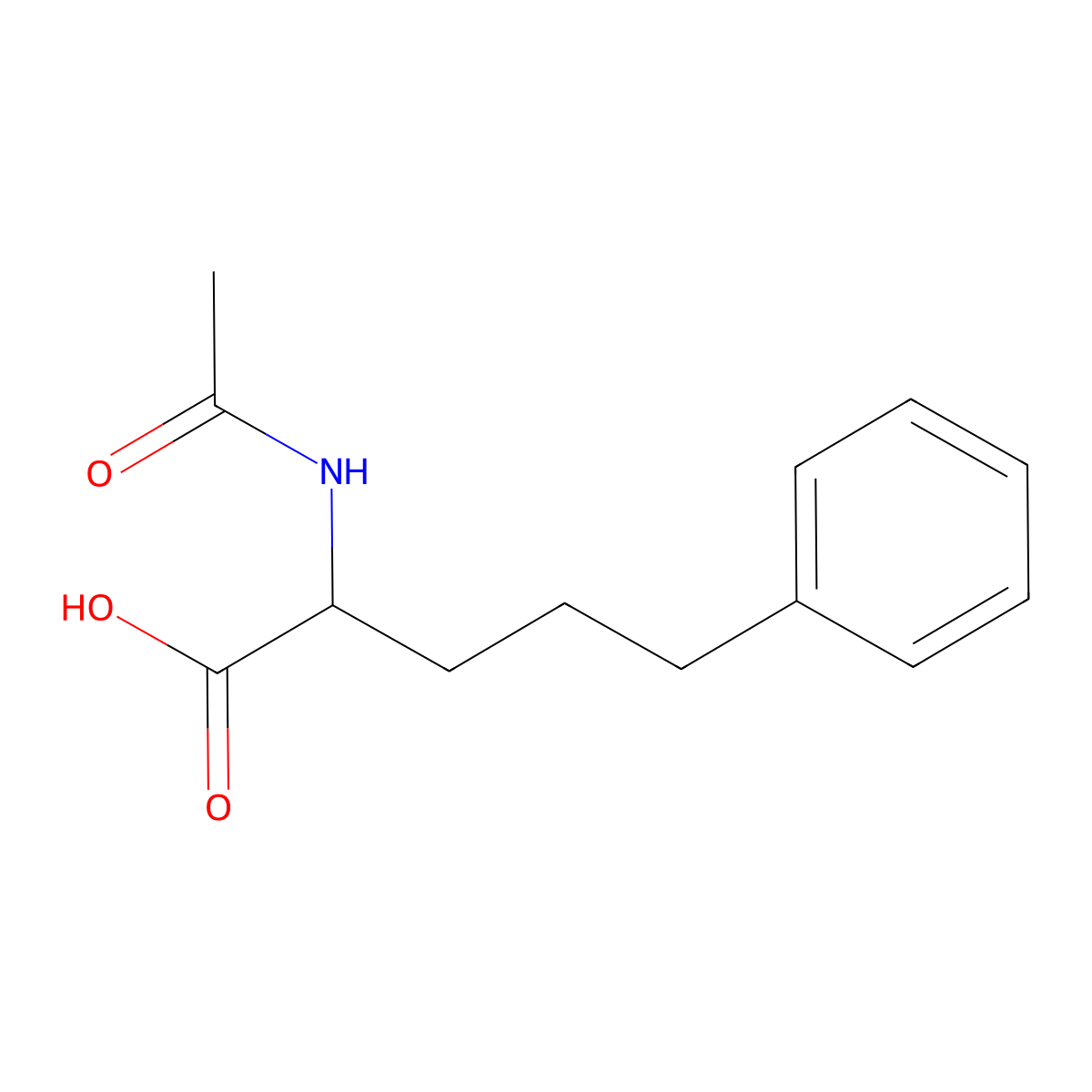 2-Acetamido-5-phenylpentanoic acid molecular structure, CAS 108019-30-3