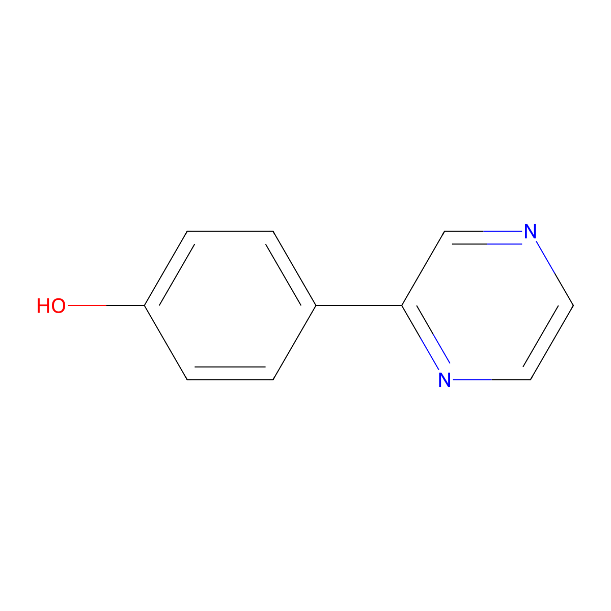 4-(Pyrazin-2-yl)phenol molecular structure, CAS 108030-86-0