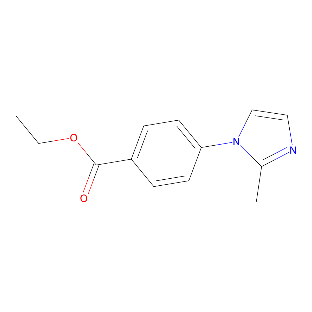 Ethyl 4-(2-methyl-1H-imidazol-1-yl)benzoate molecular structure, CAS 108035-44-5