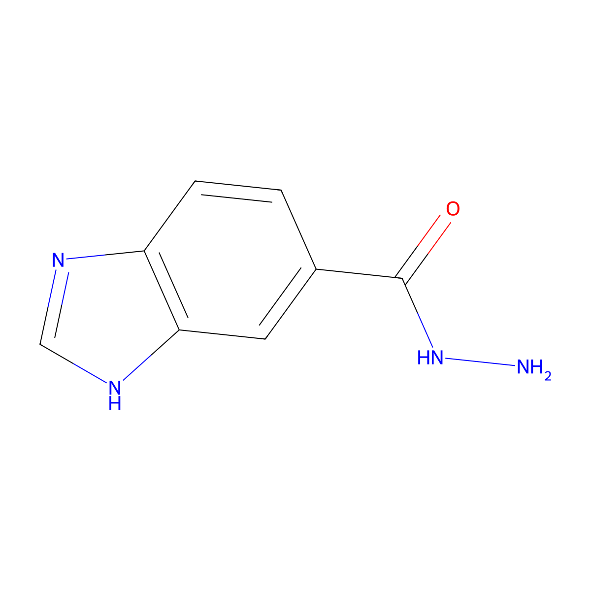 1H-benzimidazole-5-carbohydrazide molecular structure, CAS 108038-52-4