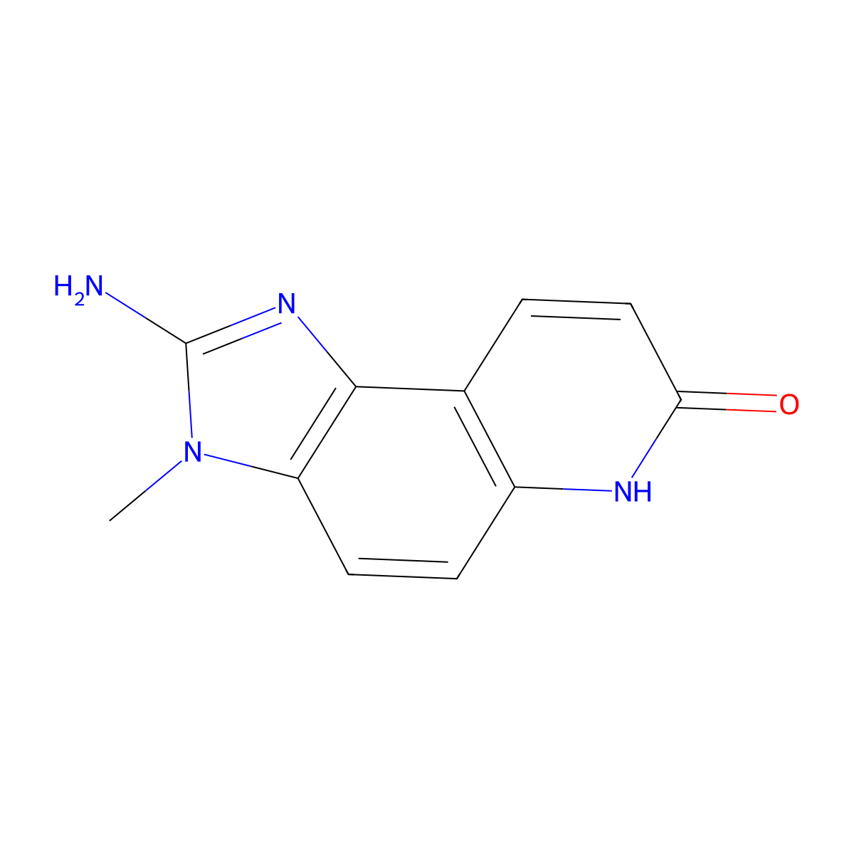 2-amino-3,6-dihydro-3-methyl-7H-imidazo(4,5-f)quinoline-7-one molecular structure, CAS 108043-88-5