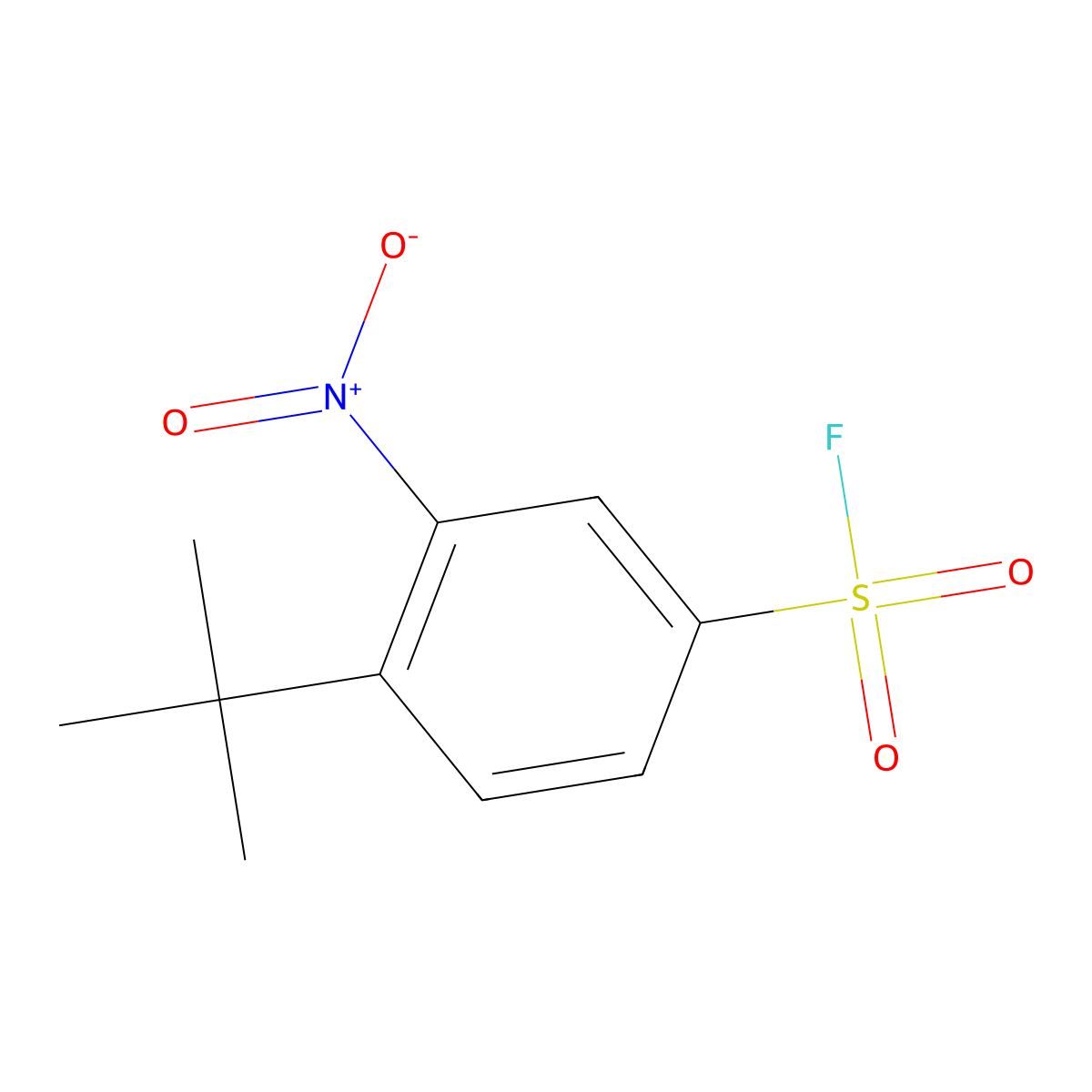 4-Tert-butyl-3-nitrobenzene-1-sulfonyl fluoride molecular structure, CAS 108045-30-3