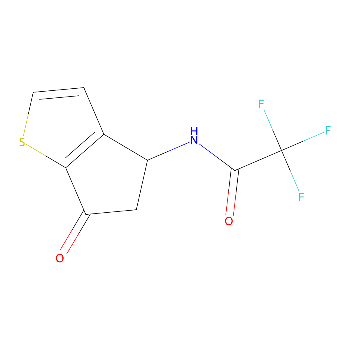 2,2,2-Trifluoro-N-(6-oxo-5,6-dihydro-4H-cyclopenta[b]thiophen-4-yl)acetamide molecular structure, CAS 108046-14-6