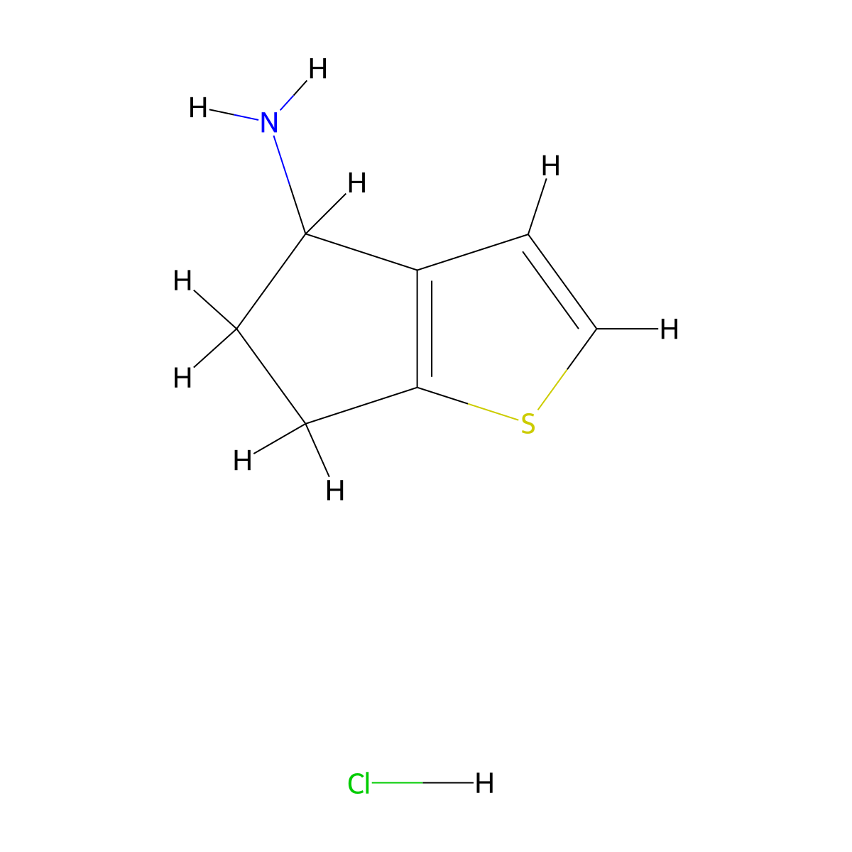 5,6-Dihydro-4H-cyclopenta[b]thiophen-4-amine hydrochloride molecular structure, CAS 108046-27-1