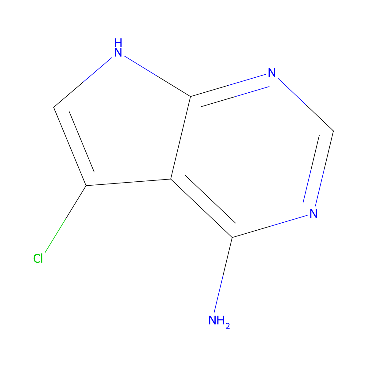 5-Chloro-7H-pyrrolo[2,3-d]pyrimidin-4-amine molecular structure, CAS 1080467-50-0