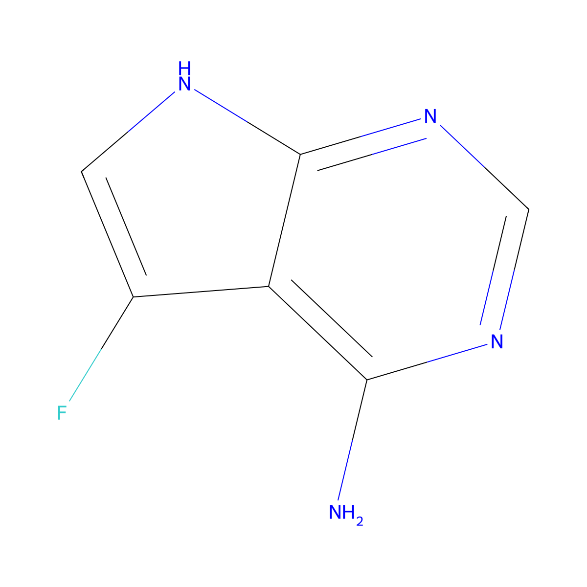 5-Fluoro-7H-pyrrolo[2,3-d]pyrimidin-4-amine molecular structure, CAS 1080467-52-2