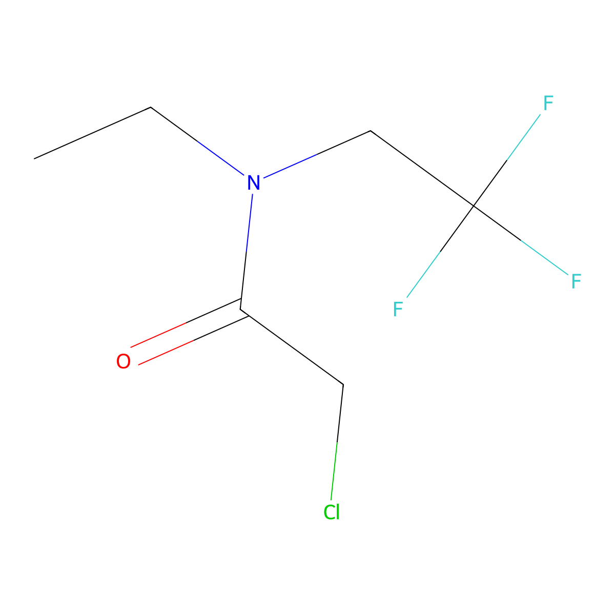 2-chloro-N-ethyl-N-(2,2,2-trifluoroethyl)acetamide molecular structure, CAS 1080474-99-2